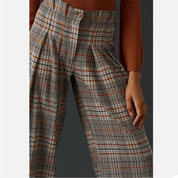 NWT Anthropologie Maeve Plaid Wide Leg Pants - Picture 3 of 13